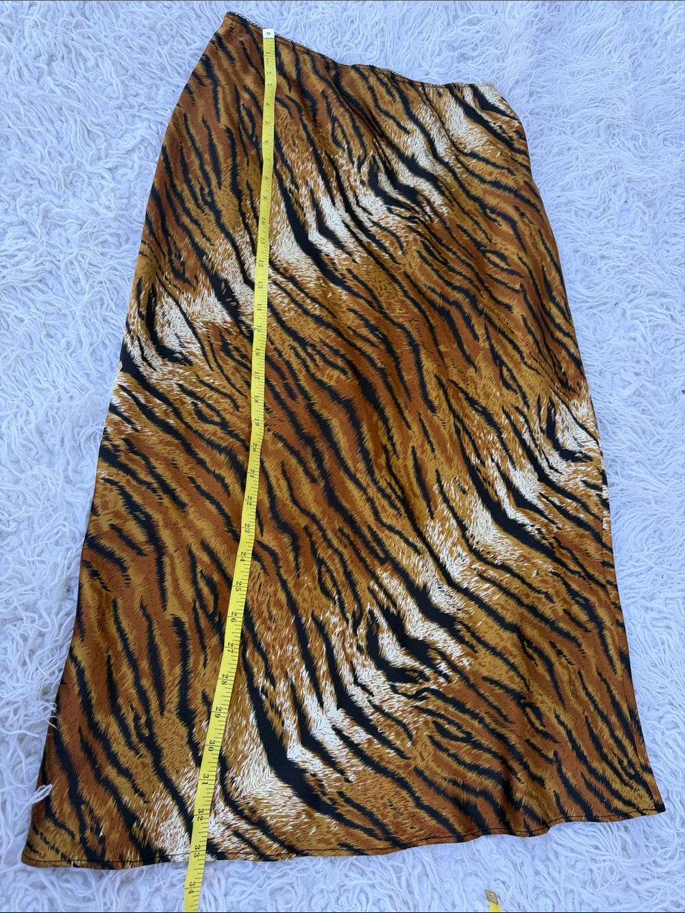 Topshop Tiger-Print Midi Skirt - Brown and Orange Animal Stripe - Picture 5 of 9